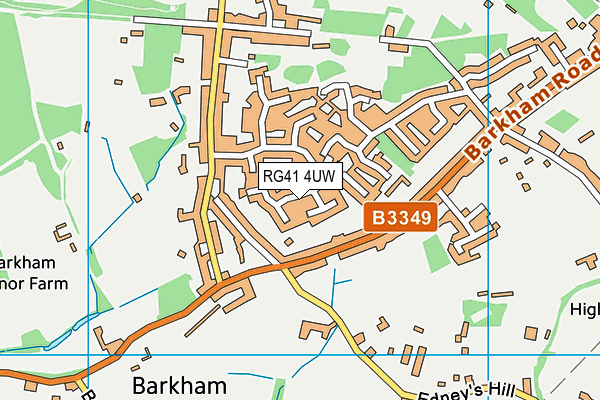 RG41 4UW map - OS VectorMap District (Ordnance Survey)