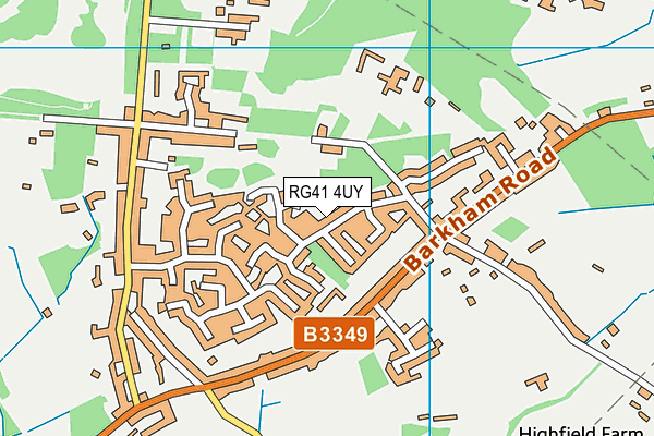 RG41 4UY map - OS VectorMap District (Ordnance Survey)