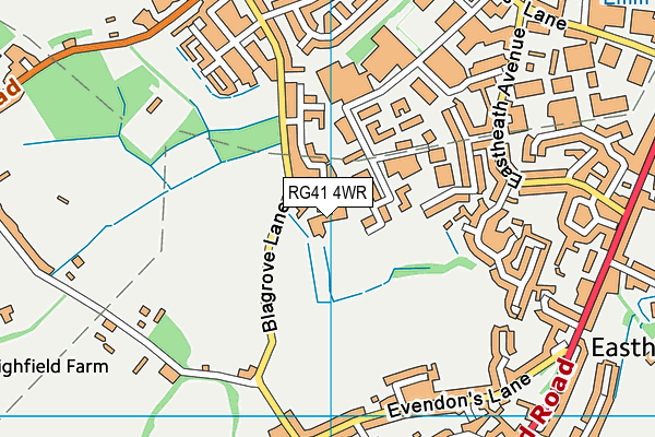 RG41 4WR map - OS VectorMap District (Ordnance Survey)