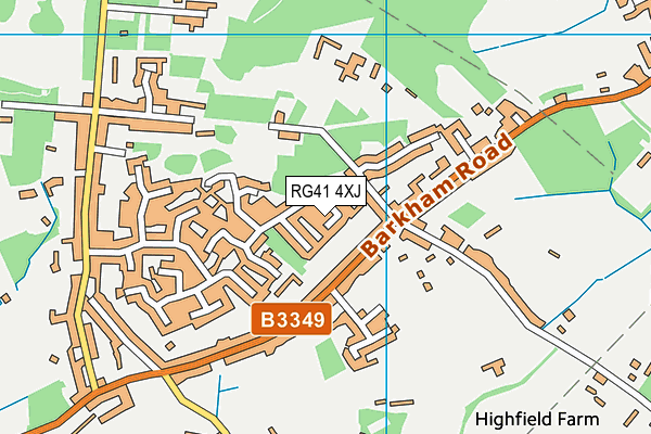 RG41 4XJ map - OS VectorMap District (Ordnance Survey)