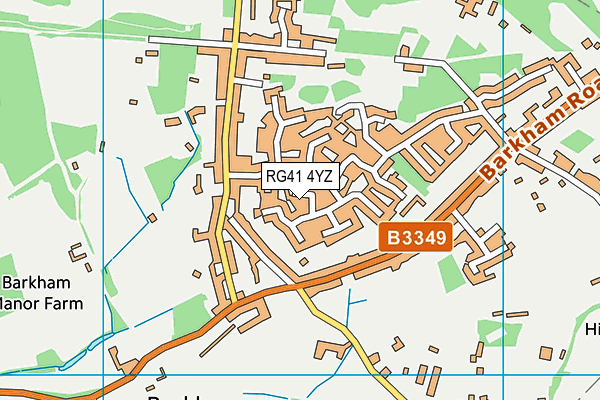 RG41 4YZ map - OS VectorMap District (Ordnance Survey)