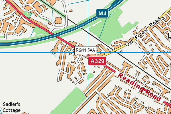 RG41 5AA map - OS VectorMap District (Ordnance Survey)