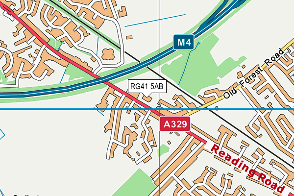 RG41 5AB map - OS VectorMap District (Ordnance Survey)