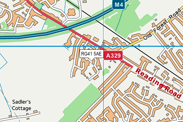 RG41 5AE map - OS VectorMap District (Ordnance Survey)