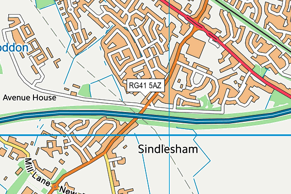 RG41 5AZ map - OS VectorMap District (Ordnance Survey)