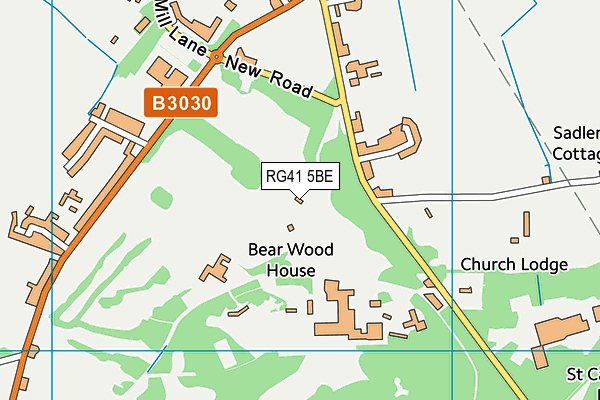 RG41 5BE map - OS VectorMap District (Ordnance Survey)