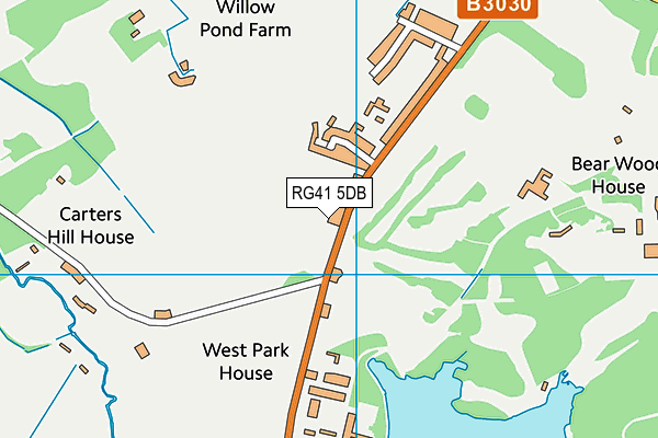 Reading Fc (Bearwood Park) map (RG41 5DB) - OS VectorMap District (Ordnance Survey)