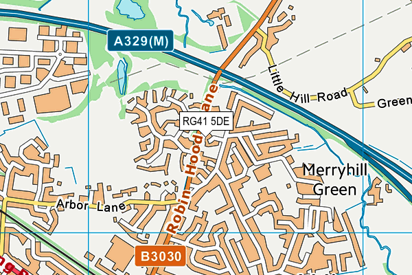 RG41 5DE map - OS VectorMap District (Ordnance Survey)