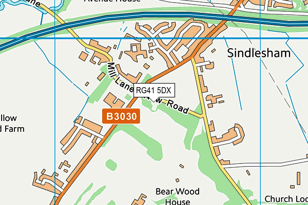 RG41 5DX map - OS VectorMap District (Ordnance Survey)