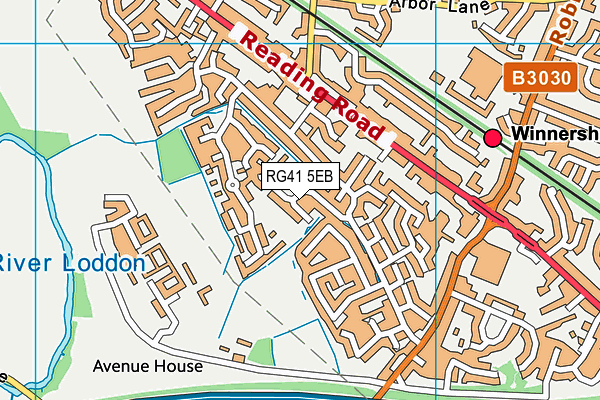 RG41 5EB map - OS VectorMap District (Ordnance Survey)