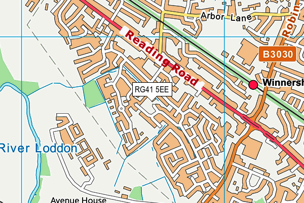 RG41 5EE map - OS VectorMap District (Ordnance Survey)