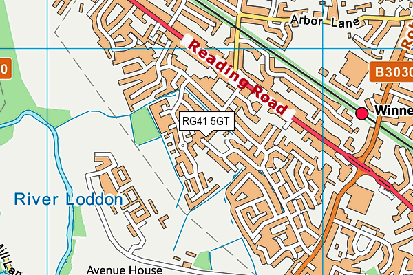 RG41 5GT map - OS VectorMap District (Ordnance Survey)