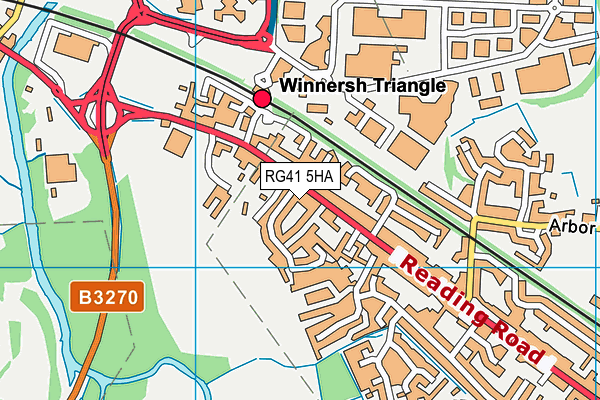 RG41 5HA map - OS VectorMap District (Ordnance Survey)