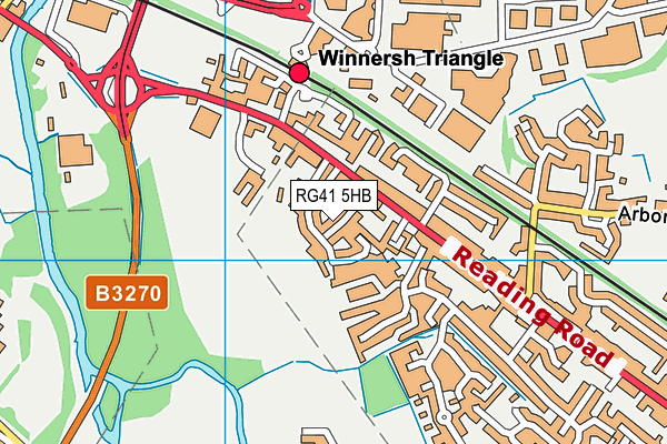 RG41 5HB map - OS VectorMap District (Ordnance Survey)