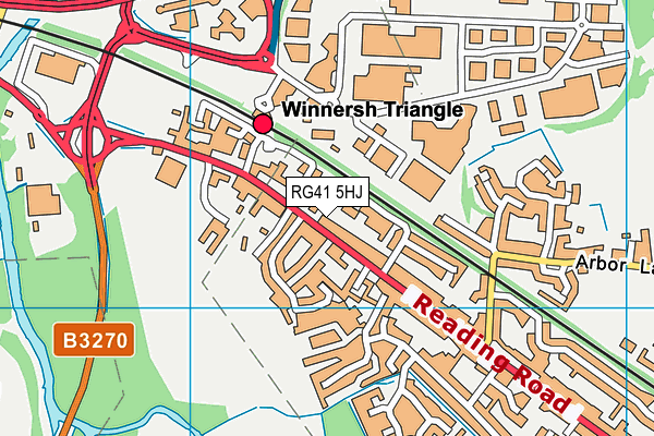 RG41 5HJ map - OS VectorMap District (Ordnance Survey)