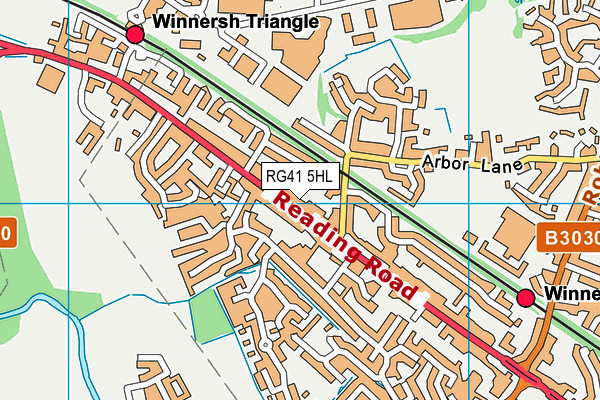 RG41 5HL map - OS VectorMap District (Ordnance Survey)