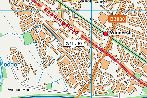 RG41 5HW map - OS VectorMap District (Ordnance Survey)