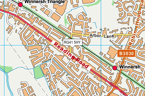 RG41 5HY map - OS VectorMap District (Ordnance Survey)