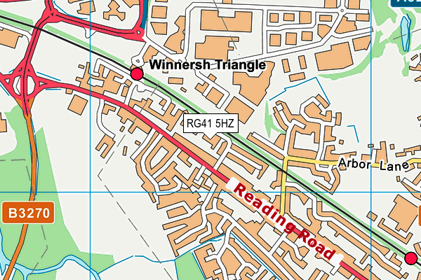 RG41 5HZ map - OS VectorMap District (Ordnance Survey)
