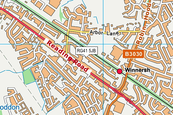 RG41 5JB map - OS VectorMap District (Ordnance Survey)