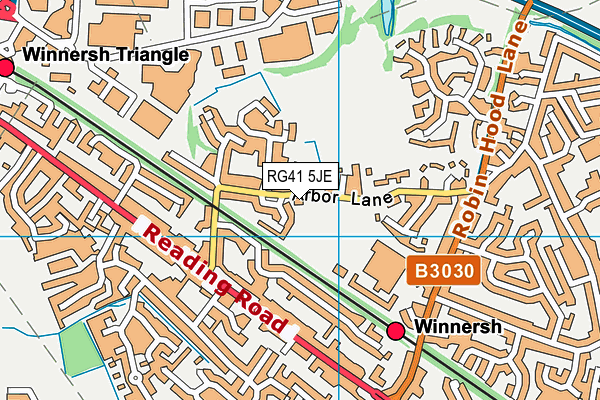 RG41 5JE map - OS VectorMap District (Ordnance Survey)