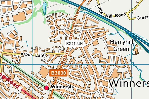 RG41 5JH map - OS VectorMap District (Ordnance Survey)