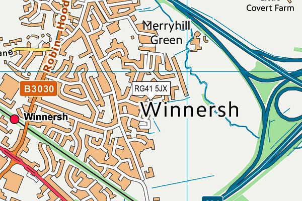 RG41 5JX map - OS VectorMap District (Ordnance Survey)