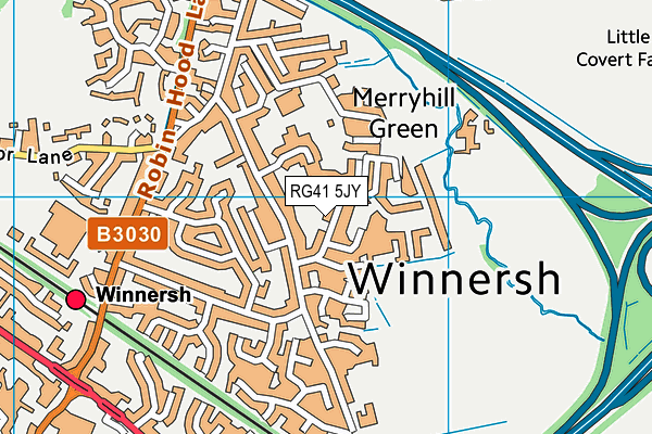 RG41 5JY map - OS VectorMap District (Ordnance Survey)