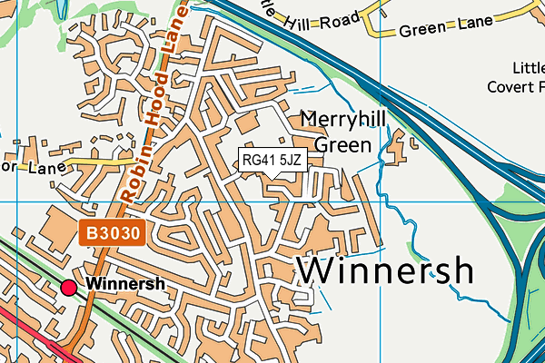 RG41 5JZ map - OS VectorMap District (Ordnance Survey)