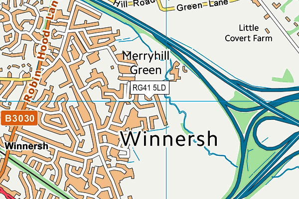 RG41 5LD map - OS VectorMap District (Ordnance Survey)