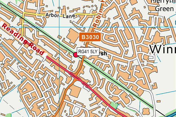 RG41 5LY map - OS VectorMap District (Ordnance Survey)