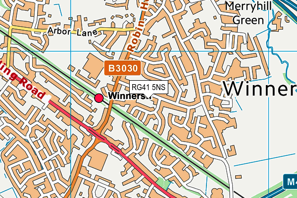 RG41 5NS map - OS VectorMap District (Ordnance Survey)