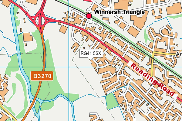 RG41 5SX map - OS VectorMap District (Ordnance Survey)