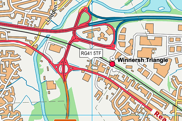 RG41 5TF map - OS VectorMap District (Ordnance Survey)