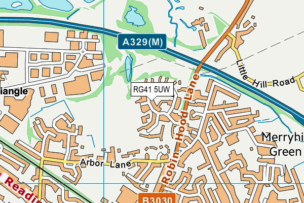 RG41 5UW map - OS VectorMap District (Ordnance Survey)