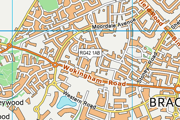 RG42 1AB map - OS VectorMap District (Ordnance Survey)