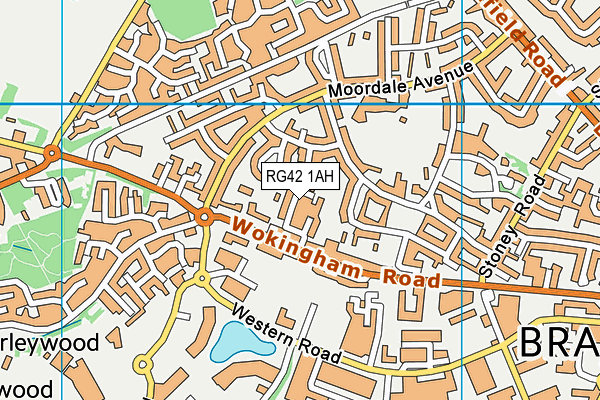 RG42 1AH map - OS VectorMap District (Ordnance Survey)