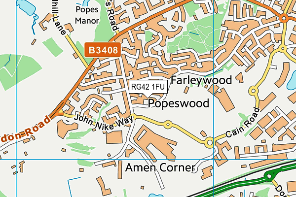 RG42 1FU map - OS VectorMap District (Ordnance Survey)