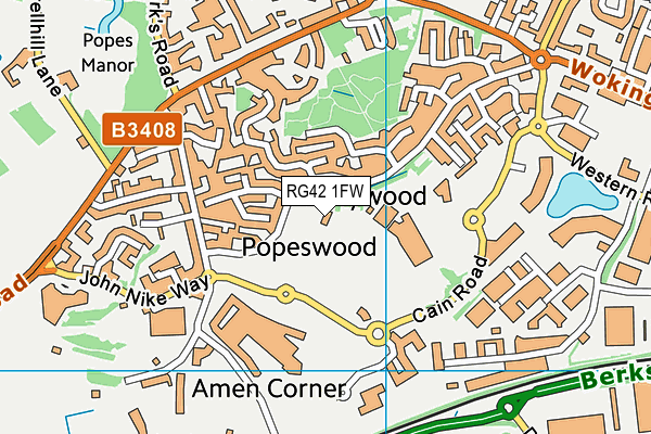 Farley Wood Community Centre map (RG42 1FW) - OS VectorMap District (Ordnance Survey)