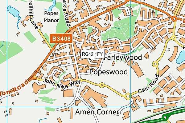 RG42 1FY map - OS VectorMap District (Ordnance Survey)