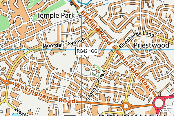 RG42 1GG map - OS VectorMap District (Ordnance Survey)