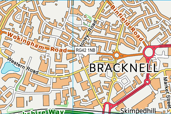 RG42 1NB map - OS VectorMap District (Ordnance Survey)