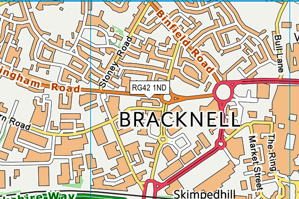 RG42 1ND map - OS VectorMap District (Ordnance Survey)