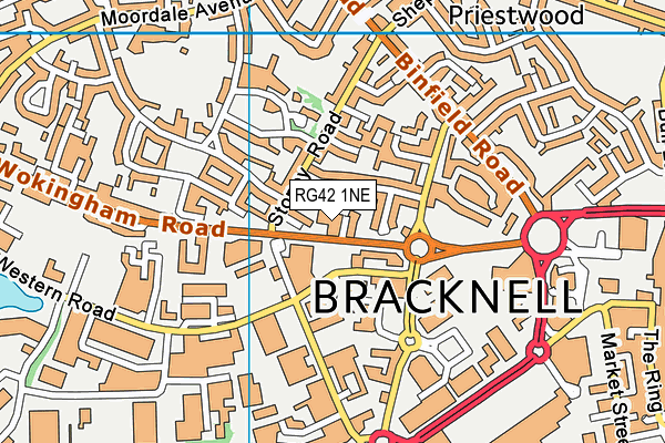 RG42 1NE map - OS VectorMap District (Ordnance Survey)