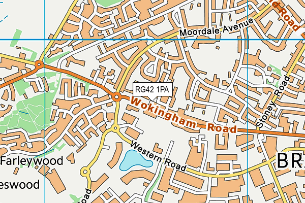 RG42 1PA map - OS VectorMap District (Ordnance Survey)