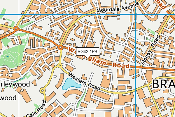 RG42 1PB map - OS VectorMap District (Ordnance Survey)