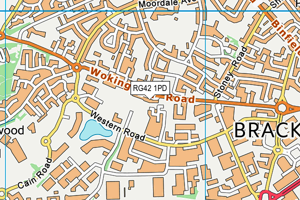 RG42 1PD map - OS VectorMap District (Ordnance Survey)