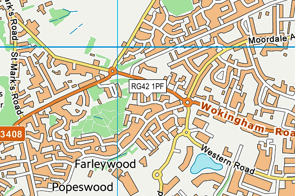 RG42 1PF map - OS VectorMap District (Ordnance Survey)