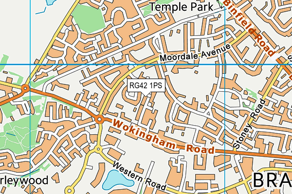 RG42 1PS map - OS VectorMap District (Ordnance Survey)