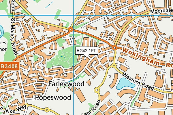 RG42 1PT map - OS VectorMap District (Ordnance Survey)